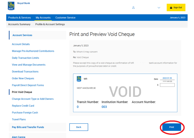 Rbc Void Cheque